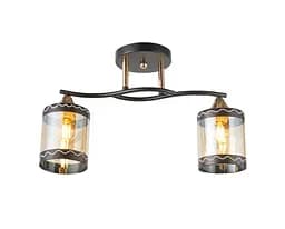 Люстра потолочная на 2 плафона 6380-2 Черный+Золото