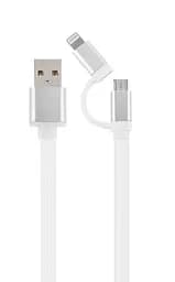 Кабель USB AM - Lightning/microUSB, 1 м, белый, Cablexpert (CC-USB2-AM8PmB-1M-SV)