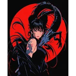 Картина по номерам на подрамнике Brushme Девушка с тату дракона