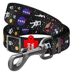 Поводок для собак нейлоновый Waudog Nylon рисунок NASA регулируемый M Ш 20 мм Дл 152-183 см