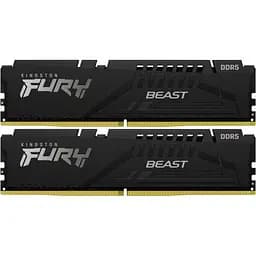 Модуль пам'яті для комп'ютера DDR5 32GB (2x16GB) 5200 MHz Beast Black Kingston Fury (ex.HyperX) (KF552C40BBK2-32) - мініатюра 4
