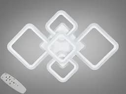 Люстра стельова LED Diasha A8160/2+3WH, 80W, 3200K-6500K, білий метал, сучасний стиль з пультом для дому