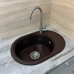 Кухонна мийка Adamant OVALE mokko 610x420x180 мм, з крилом 61 см - мініатюра 2