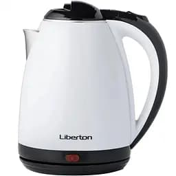 Электрочайник Liberton LEK-6801, белый/черный, 1500W, 1.8л, дисковый, нержавеющая сталь/пластик, защита от перегрева