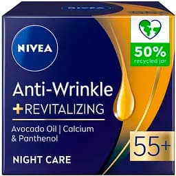 Ночной крем против морщин + ревитализация Nivea Anti-Wrinkle Revitalizing 55+ 50 мл