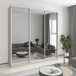 Шкаф-купе трехдверный MebelStar Комбо AL 3 Зеркала 230x60x240 см Кашемир (MBS-2213)