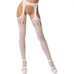 Еротичні панчохи-стокінги Passion S024 One Size, White
