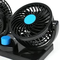 Подвійний портативний міні вентилятор Portable Fan F30 USB 8-15Вт 360° Чорний - мініатюра 4