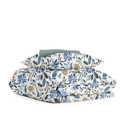 Дитяча постільна білизна в ліжечко CALIFORNIA FLOWERS CS1, синій (FlowersWashBlueWhite_104Ashmint_140)