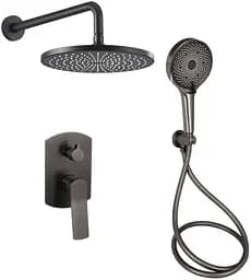 Душевая система универсальная Qtap Slavonice Gunmetal Black PVD скрытого монтажа QTSLA113GMB45899