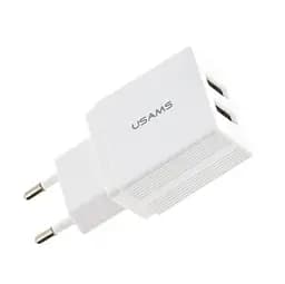 МЗП USAMS CC090 T24 2.1A Dual USB Travel Charger EU White