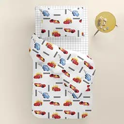 Дитяча постільна білизна в ліжечко CARS CS2, червоний (TachkyMcQueen/Sally_CellGreyWhite110x160_140) - мініатюра 2