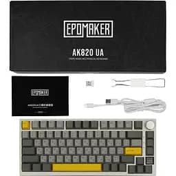 Клавіатура Epomaker AK820 Pro Flying Fish White механічна бездротова (AK820-PRO-W-FF) - мініатюра 2