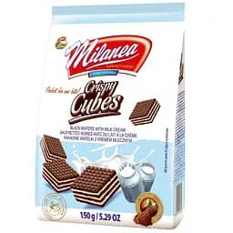 Конфеты вафельные мини Lumar Milanea Crispy Cubes с какао-молочной начинкой 150 г