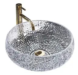 Умивальник Rea Ise 40x40 transparent (cristal) (REA-U5070), Глянцева