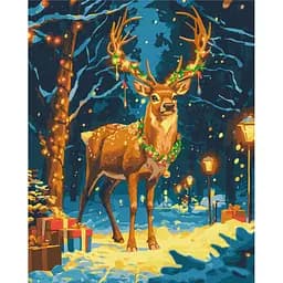 Картина за номерами на підрамнику Brushme Різдвяний олень