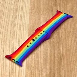 Ремінець силіконовий Rainbow для Apple Watch Sport Band 38/40 мм веселка розмір L - мініатюра 2