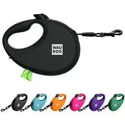 Повідець-рулетка для собак Waudog R-leash з контейнером для пакетів, світловідбивна стрічка, М до 20 кг, 5 м чорний - мініатюра 7