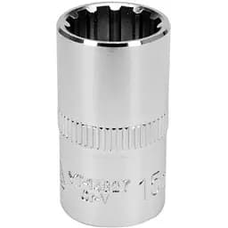 Головка торцева Yato квадрат 1/2" Spline M15 мм L= 38 мм CrV (YT-14827)