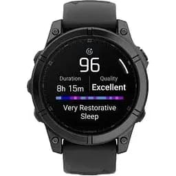 Смарт-годинник Garmin Fenix E 47mm AMOLED Slate Gray Steel with Black Silicone Band (010-03025-03/01/13) - мініатюра 4