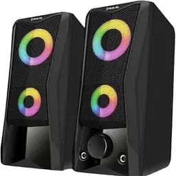 Колонки 2.0 Real-El S-107 Black, 2 x 3 Вт, USB, mini - jack 3.5 мм, RGB - подсветка (EL121100017)