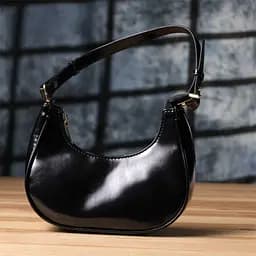 Лакова сумка на плече з екошкіри Vintage s_15150 чорна - мініатюра 7