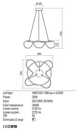 Підвісний світильник Redo CORRAL SU LED 40W D700 3000K MAT GOLD (4.1.2) 01-2110 - мініатюра 3