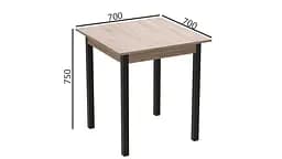 Стіл кухонний Ferrum-decor Агата 75x70x70 Чорний ДСП Сан-Марино 16мм (FRD-105668) - мініатюра 3