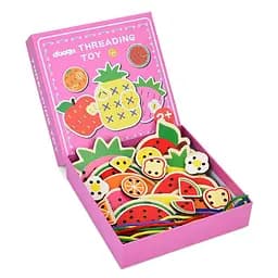 Детская деревянная игрушка-шнуровка «Фрукты» MD 1985 (Pink)