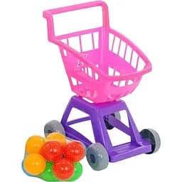 Дитячий іграшковий візок для супермаркету, рожевого кольору