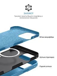 Силиконовый чехол с MagSafe для Apple iPhone 16 Pro Max, ICON2 MagCase, голубой, противоударный, панель с мягкой подкладкой, защита всего корпуса, поддержка беспроводной зарядки, совместим с защитными стеклами и пленками, ArmorStandart (ARM80198) - мініатюра 6