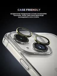 Захисне скло для камери Apple iPhone 15/15 Plus, Supreme BI, жовтий колір, з рамкою, глянцеве скло для захисту лінз, протиударне, прозоре, з клейовим шаром по контуру, не впливає на якість фото, ArmorStandart (ARM76587) - мініатюра 6