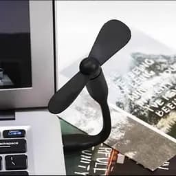 Портативний гнучкий USB мінівентилятор для ноутбука, powerbank Чорний - мініатюра 2