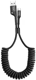Кабель Baseus Fish Eye Spring Cable USB to Type-C 2A 1m CATSR-01 Black