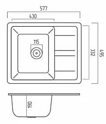 Кухонна мийка Platinum 5851 ARIA (SP000033276) - мініатюра 5