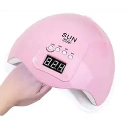 УФ лампа для гель-лаку SUN Five LED UV Lamp 48 W для полімеризації, нарощування нігтів USB Рожева
