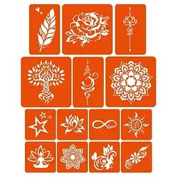 Набір кольорової хни з трафаретами для біо-тату №4 color-henna-set-04 - мініатюра 4