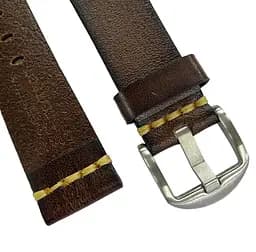 Шкіряний ремінець Primolux C052B Steel buckle для годинника Garmin Vivoactive 4 Dark Brown - мініатюра 4