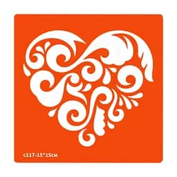 Трафарет для био-тату Сердечко Fresh Tattoo c117-15*15см, размер 15х15см