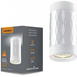 Світильник Videx під лампу GU10 SPF03A накладний білий + срібляста призма