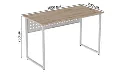 Комп'ютерний стіл Ferrum-decor Майк 75x100x70 білий ДСП Дуб Артізан 32мм (FRD-101335) - мініатюра 3