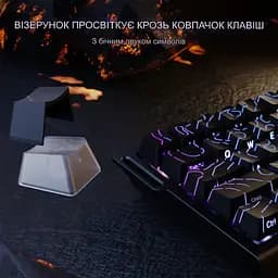 Ігрова магнітна клавіатура ATTACK SHARK X68 HE,RGB,Rapid Trigger, Чорний з лініями - мініатюра 6