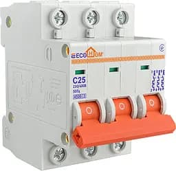 Модульний автоматичний вимикач 3p - 25A - С (ECO010030005) ECOHOME