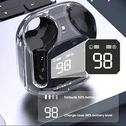 Бездротові Bluetooth-навушники з цифровим дисплеєм і Hi-Fi T2 TWS  звуком Чорні - мініатюра 3