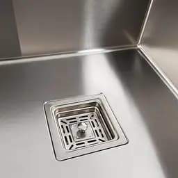 Кухонна мийка Platinum Handmade 78x50B R нержавійка (два отвори ,квадратний сифон 3.0/1.0) - мініатюра 6