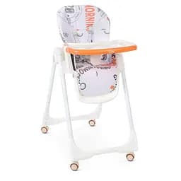 Стульчик для кормления M 5673-7, 5-точечный, экокожа, оранжевый