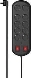 Удлинитель сетевой 2м 10хТип 16А фильтр черный Hama osv0002193