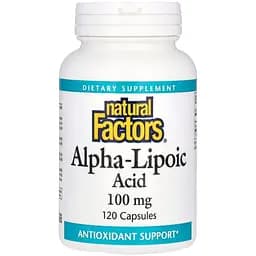 Альфа-ліпоєва кислота Natural Factors Alpha-Lipoic Acid 100 mg, 120 капсул для антиоксидантного захисту