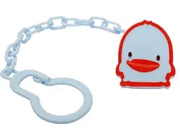 Цепочка для пустышки Курносики Утенок, с клипсой, голубой (7093 гол)