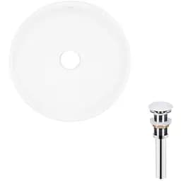 Комплект Qtap Owl: Раковина накладная круглая 400х400х155 мм White + Донный клапан PU02 (QT1911K53WN47319)